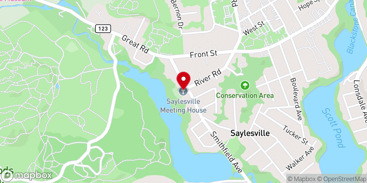 Map showing location of Saylesville Friends Meeting
