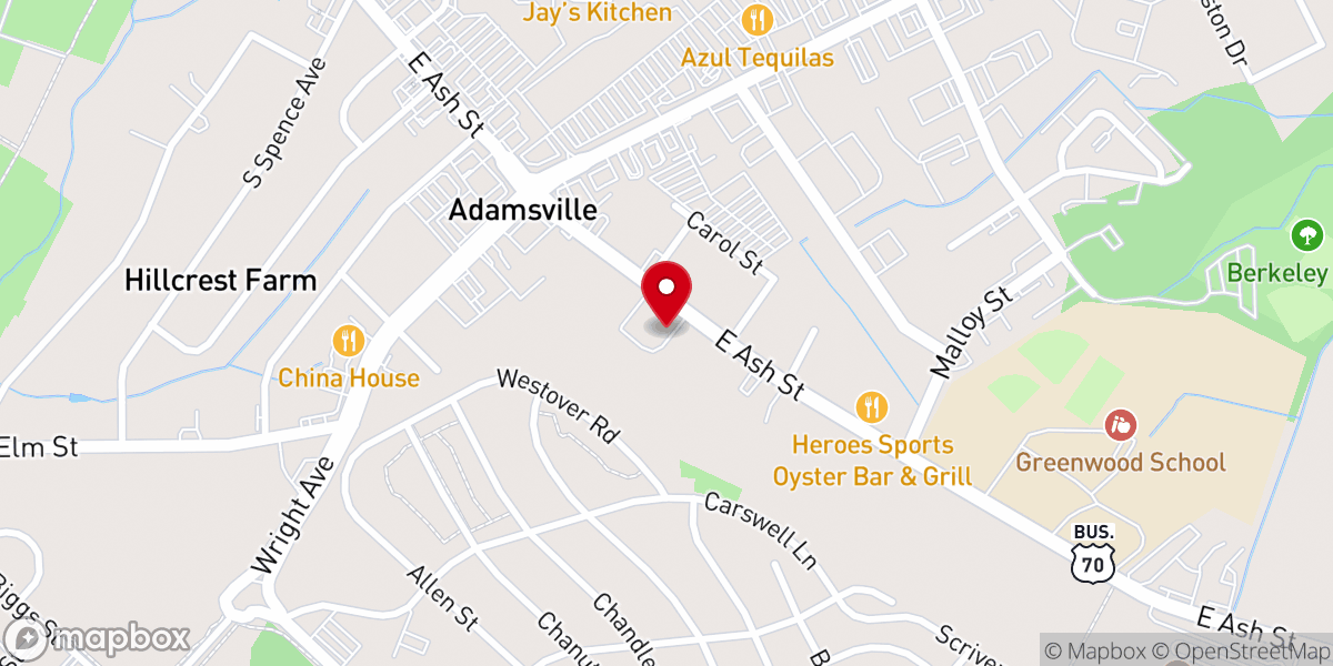 Map showing location of Daniels Memorial Church