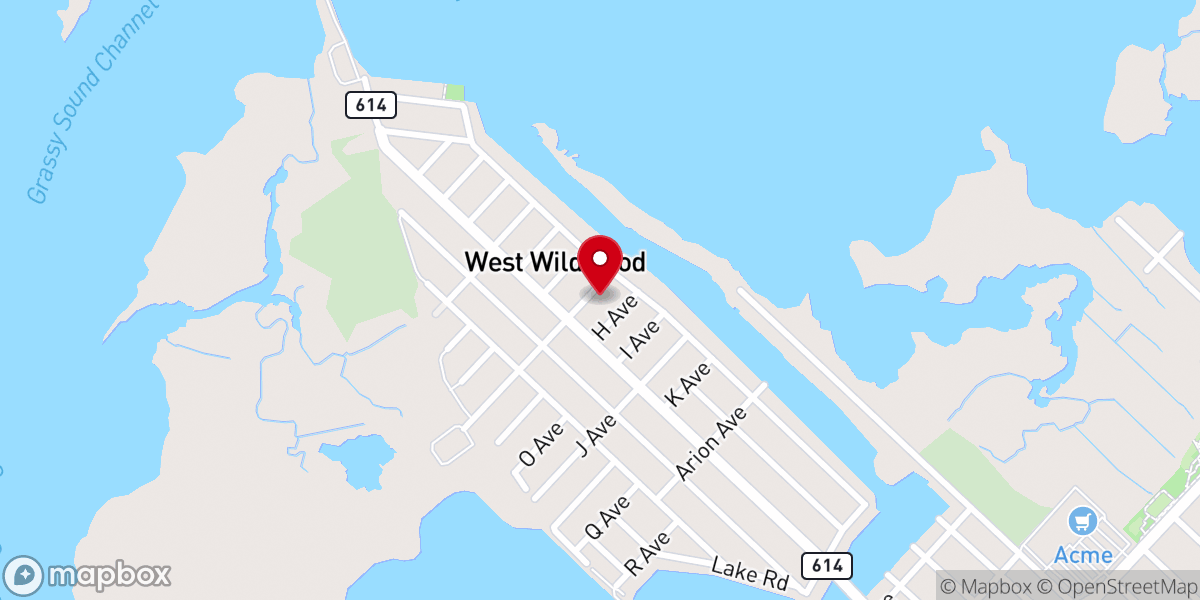 Map showing location of West Wildwood Bible Church