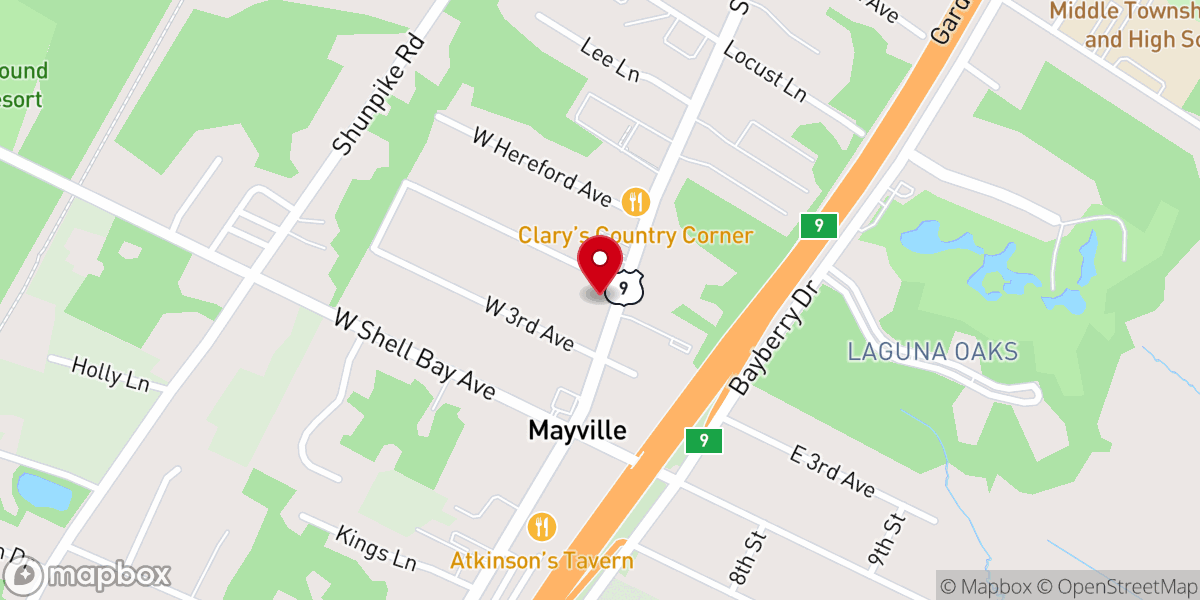Map showing location of Cape May Court House Seventh-Day Adventist Church