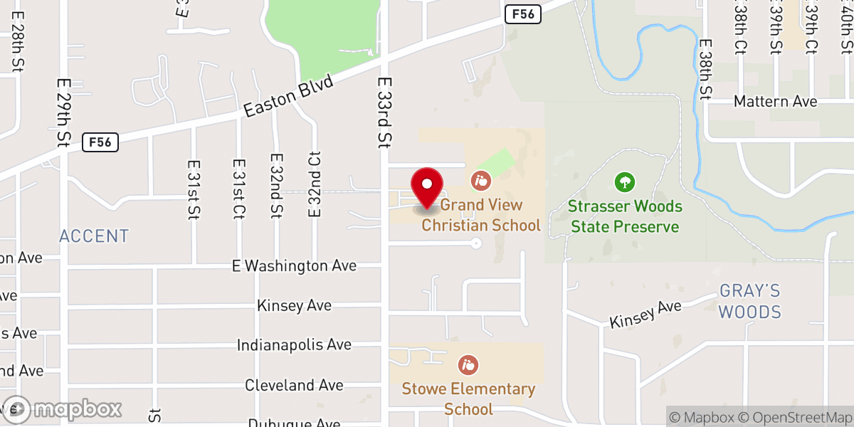 Map showing location of Park Church
