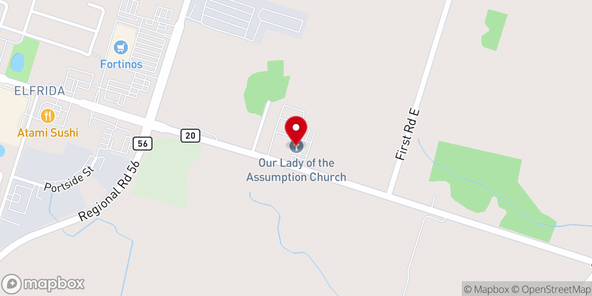 Map showing location of Our Lady of the Assumption Parish