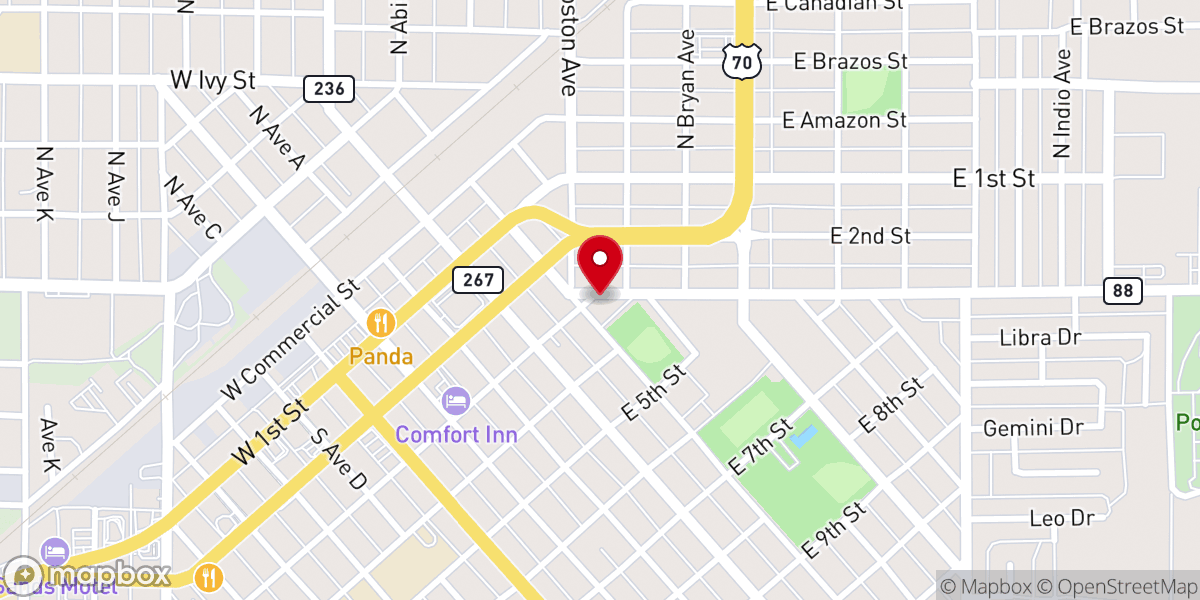 Map showing location of Wesley Foundation Church