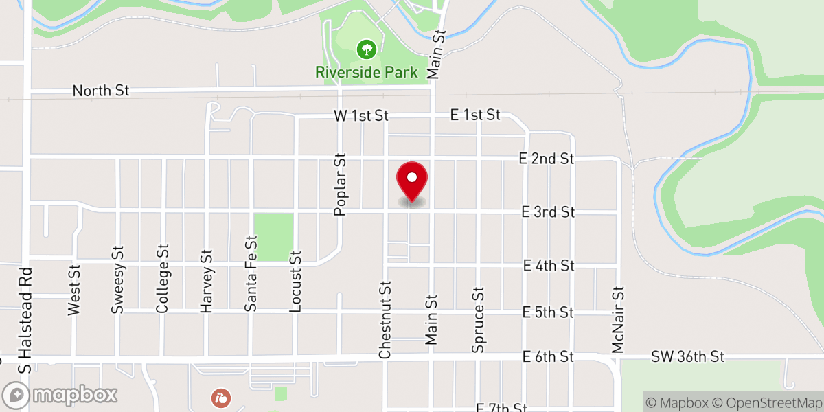 Map showing location of Halstead Bible Fellowship