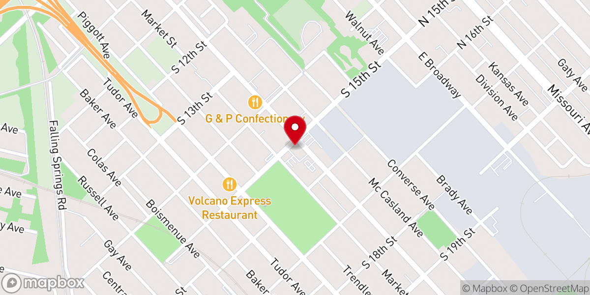 Map showing location of Saint Paul Baptist Church