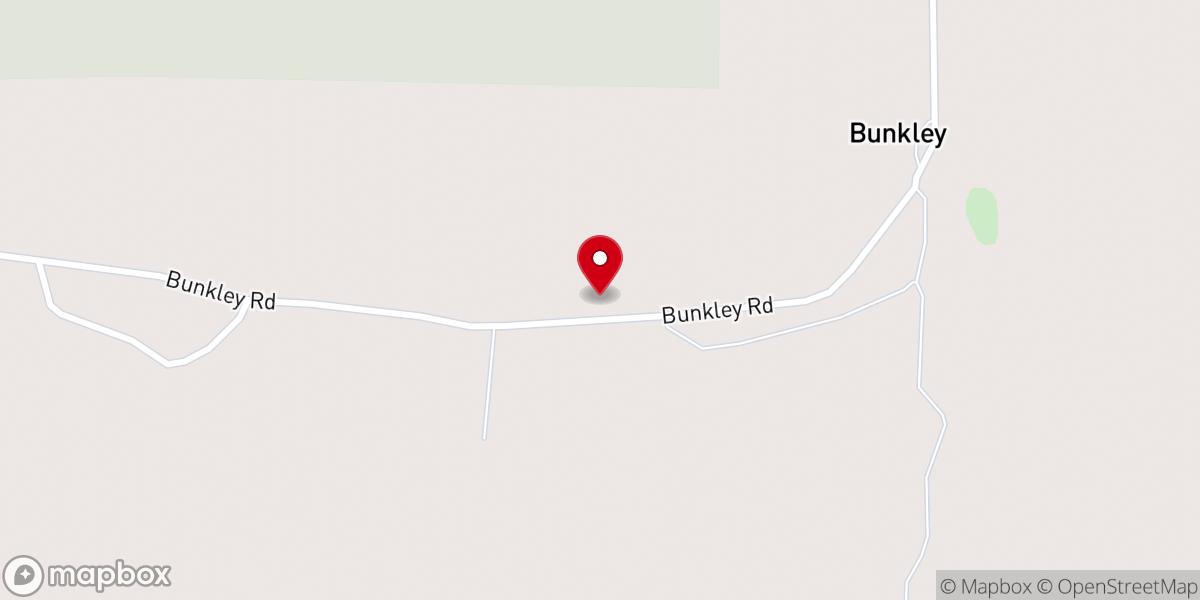 Map showing location of Bunkley Church