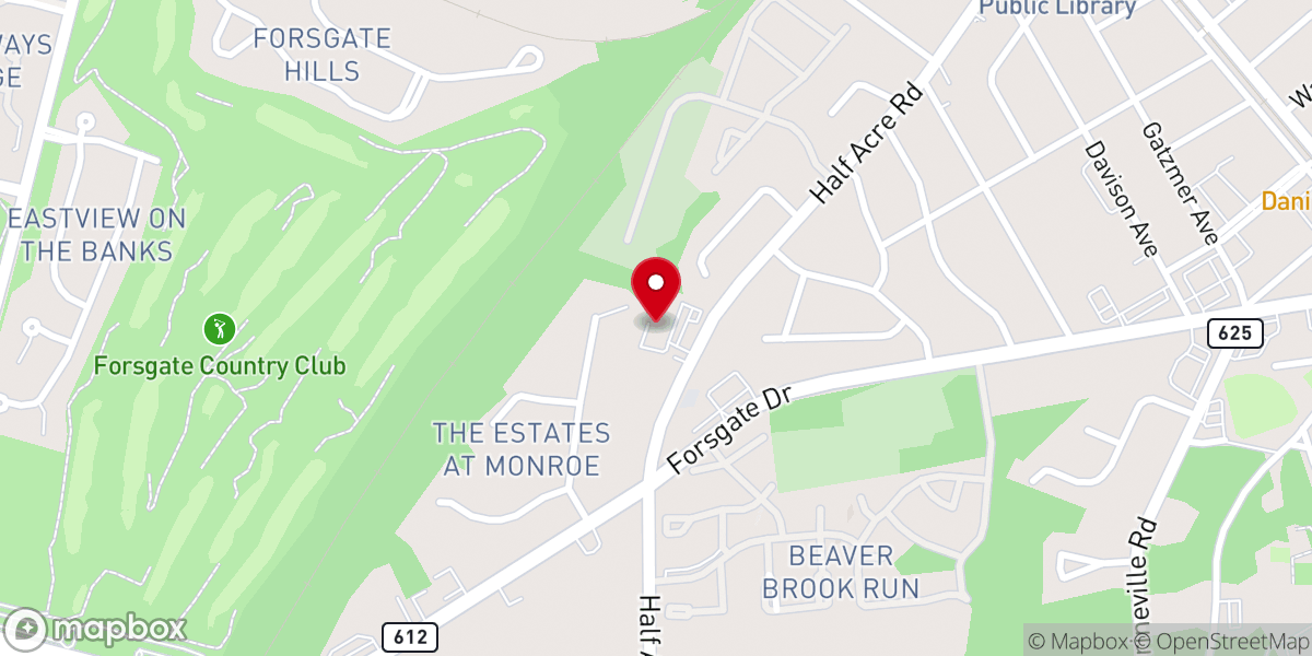 Map showing location of Calvary Chapel Crossfields