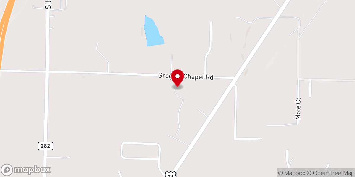 Map showing location of Gregory Chapel