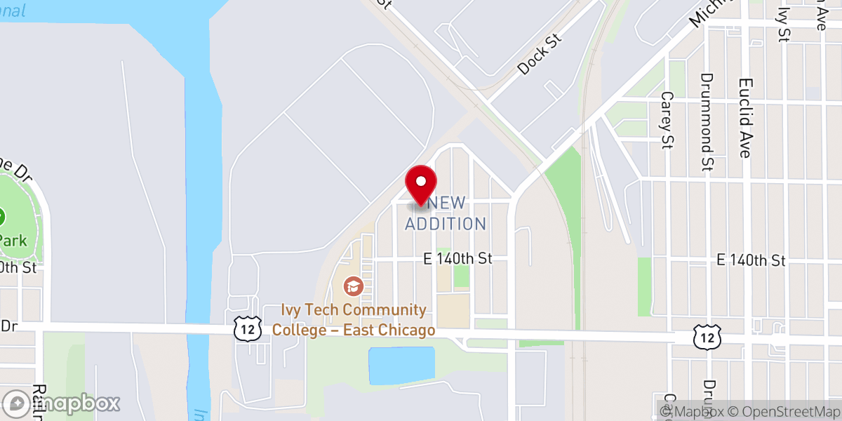 Map showing location of Antioch Baptist Church