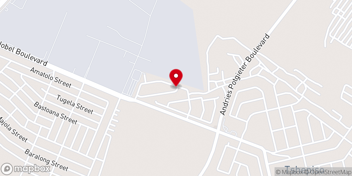 Map showing location of AFM Hope Centre Tshepiso