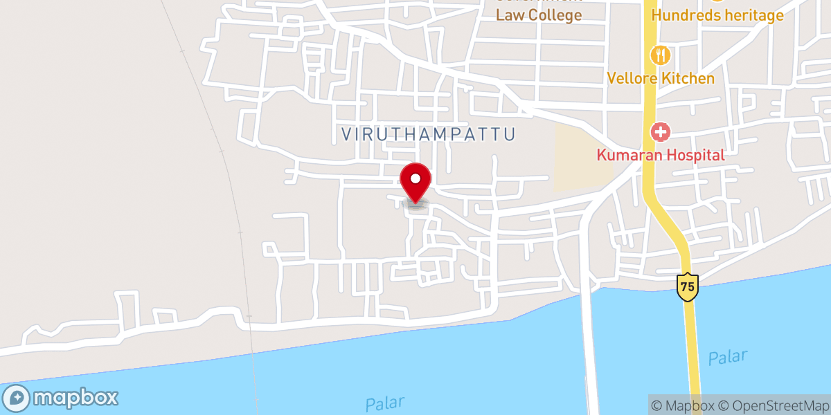 Map showing location of CFC (Christian Fellowship Church), Vellore