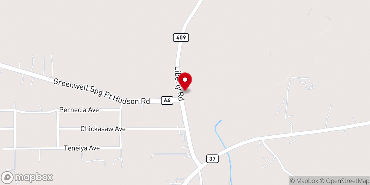 Map showing location of Bethel United Methodist Church