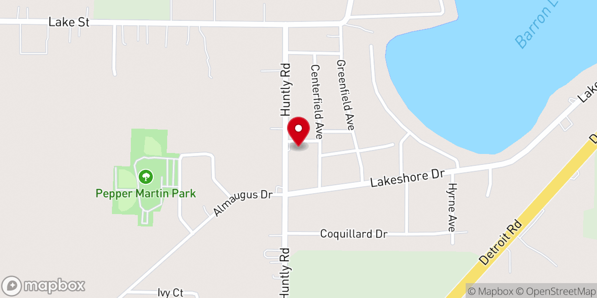 Map showing location of Huntly Memorial Baptist Church