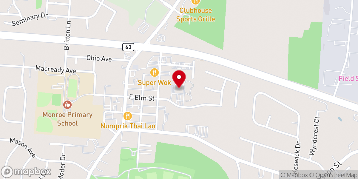 Map showing location of First Church of God Monroe