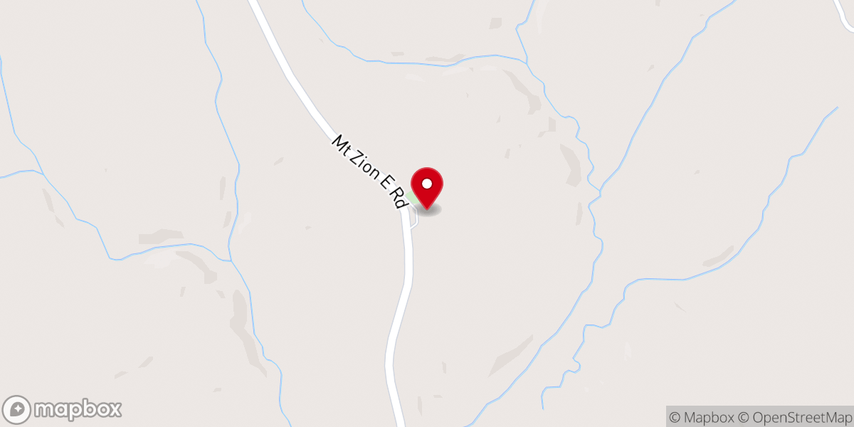 Map showing location of Mount Zion East Baptist Church