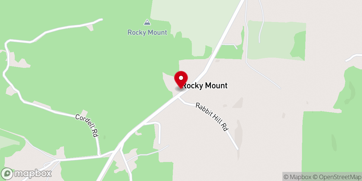 Map showing location of Rocky Mount Church