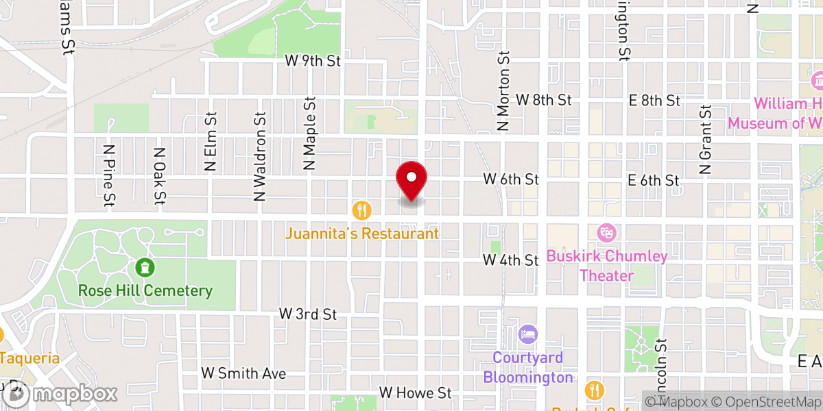 Map showing location of The Salvation Army Bloomington Indiana