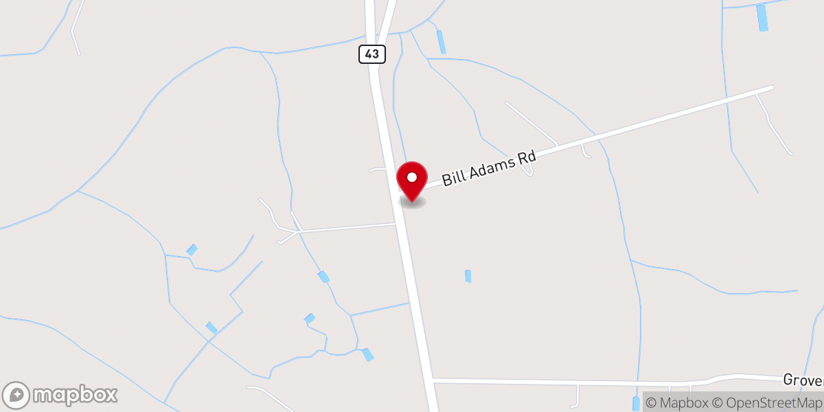 Map showing location of Pleasant Hill Free Will Church
