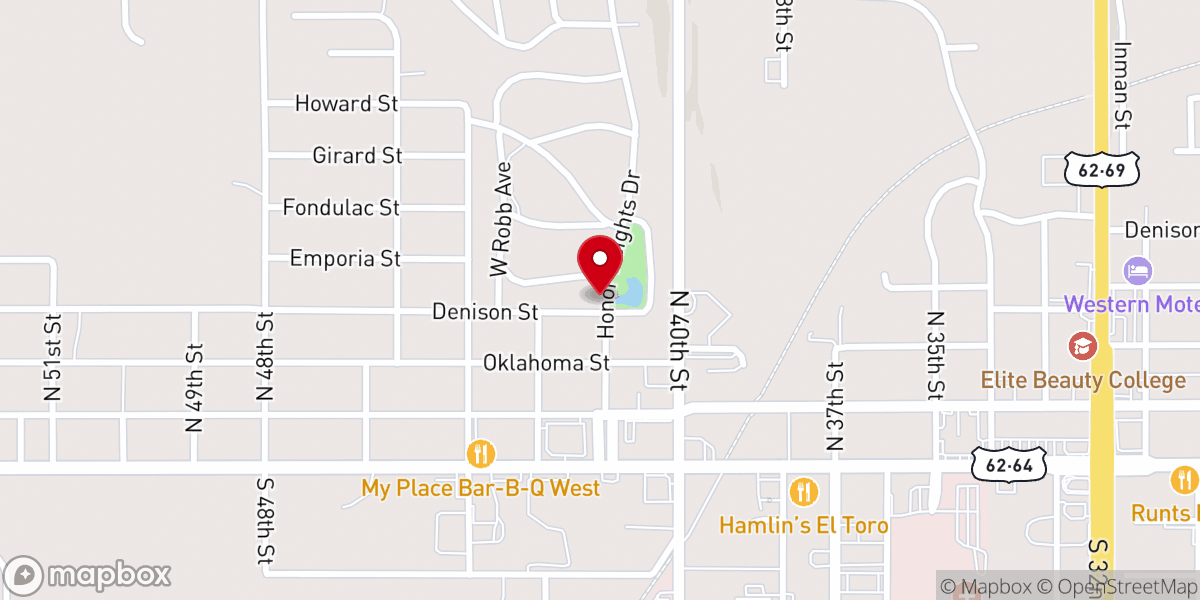Map showing location of Honor Heights United Methodist Church