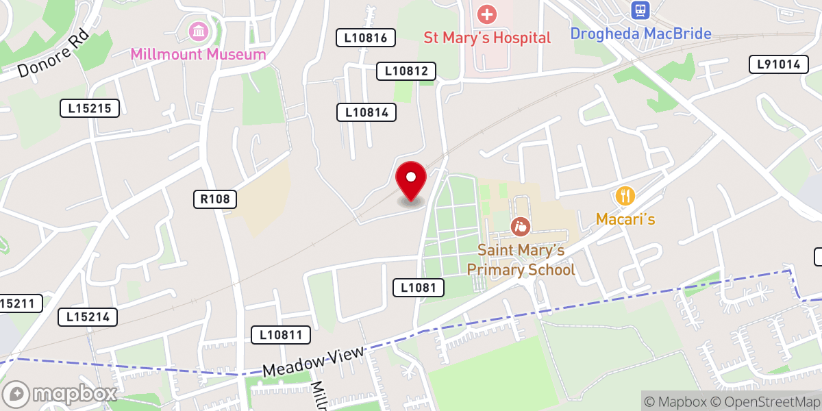 Map showing location of Heritage site : Bully’s Acre graveyard Drogheda