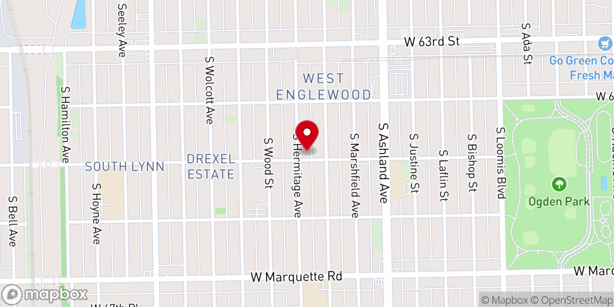 Map showing location of Love Umlimited Christian Ministries Center