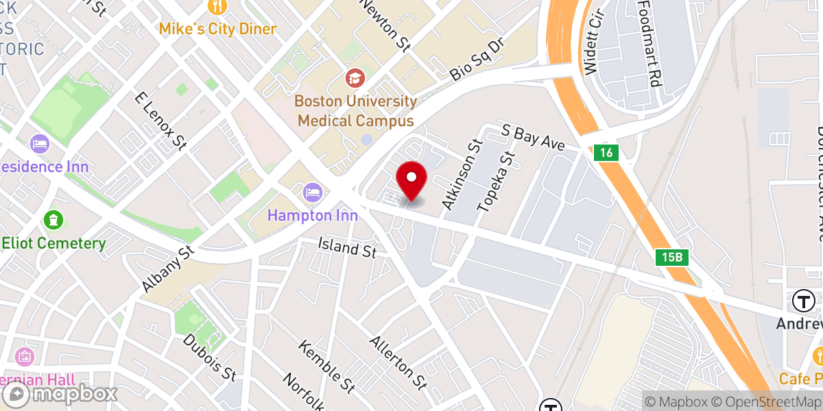 Map showing location of First Love Church Boston