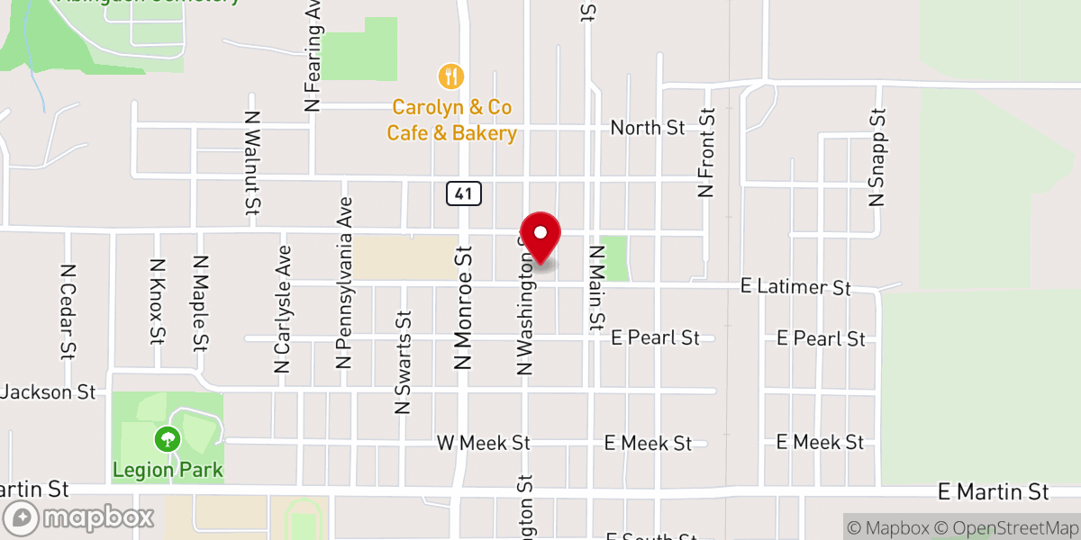Map showing location of United Methodist Church