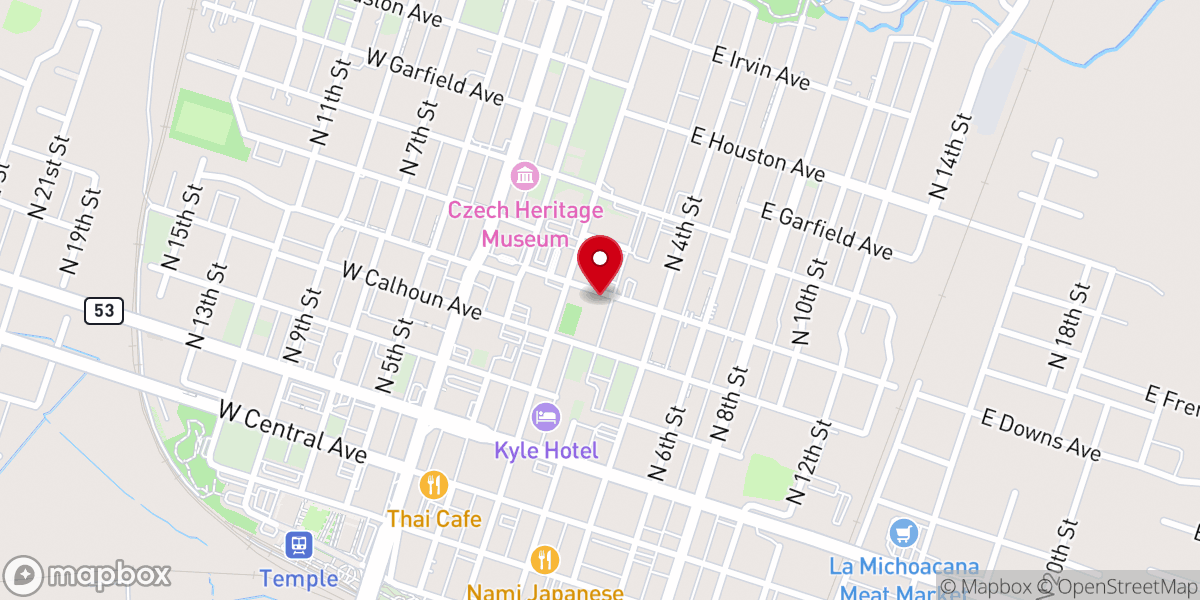 Map showing location of Unity Church of Temple