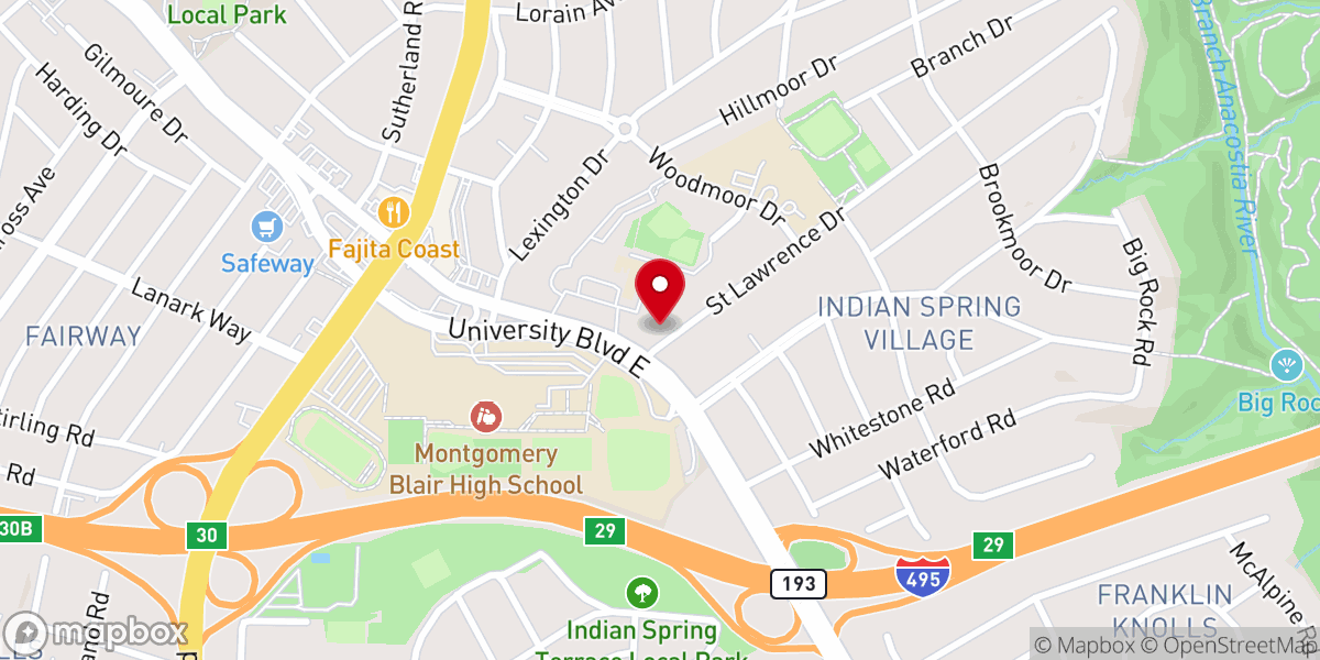 Map showing location of Mount Jezreel Baptist Church