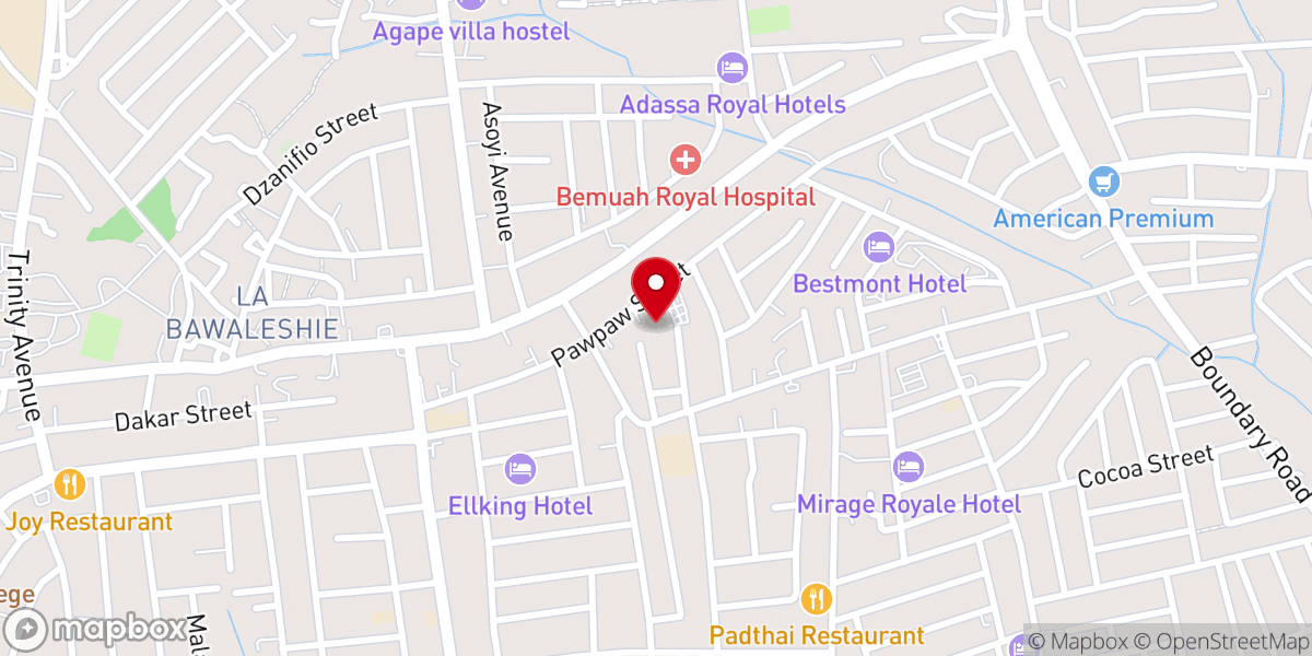 Map showing location of Agape House New Testament Church