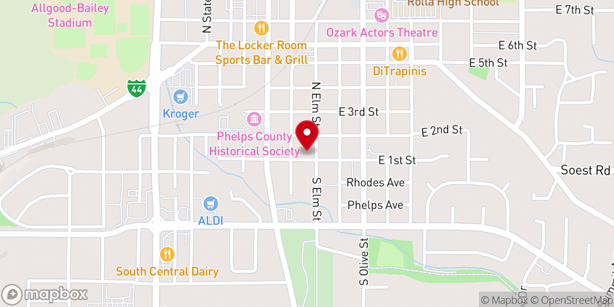 Map showing location of Living Water Worship Center