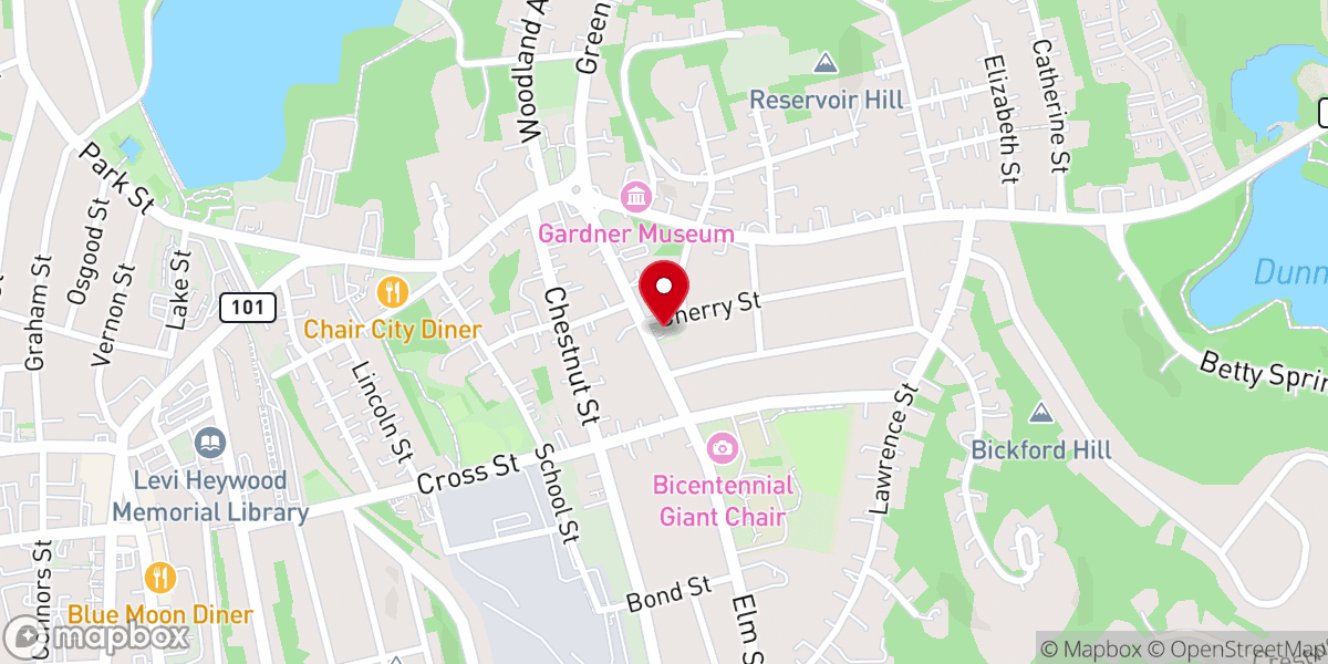 Map showing location of Unitarian Universalist Society of Gardner
