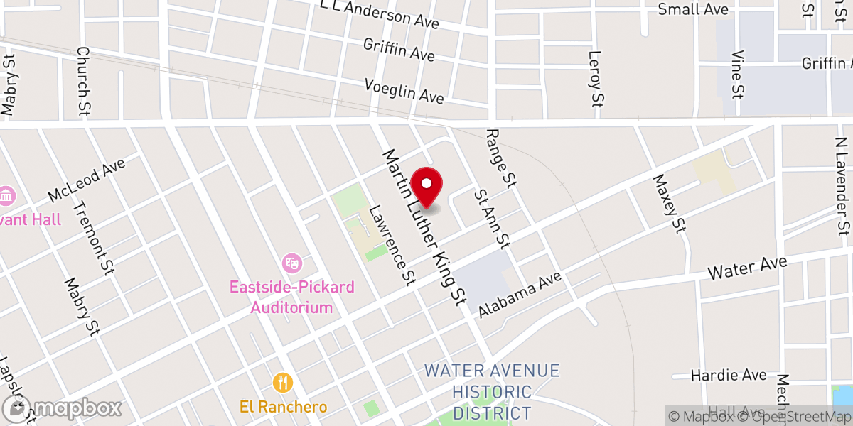 Map showing location of Brown Chapel AME Church