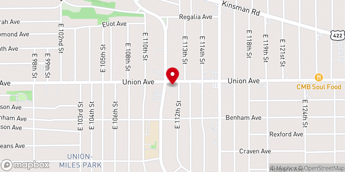 Map showing location of Church of God of Cleveland