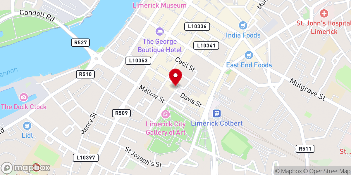 Map showing location of Tait’s Clock