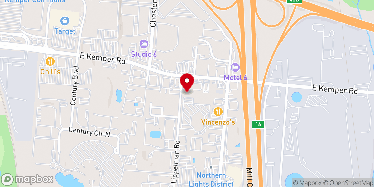 Map showing location of Sharonville Church of Christ