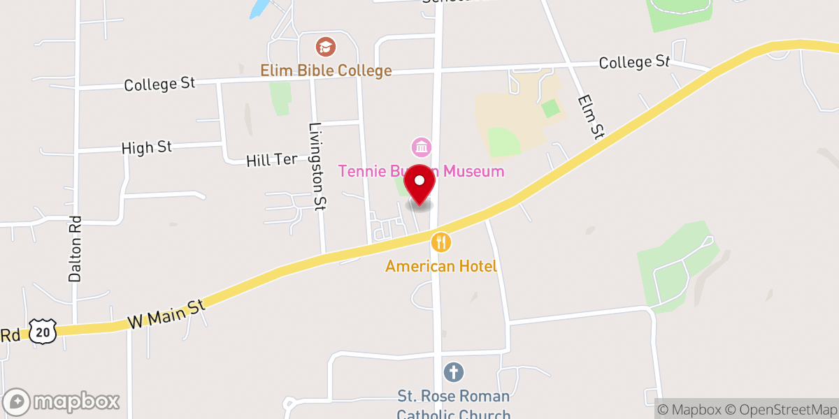 Map showing location of Lima Presbyterian Church