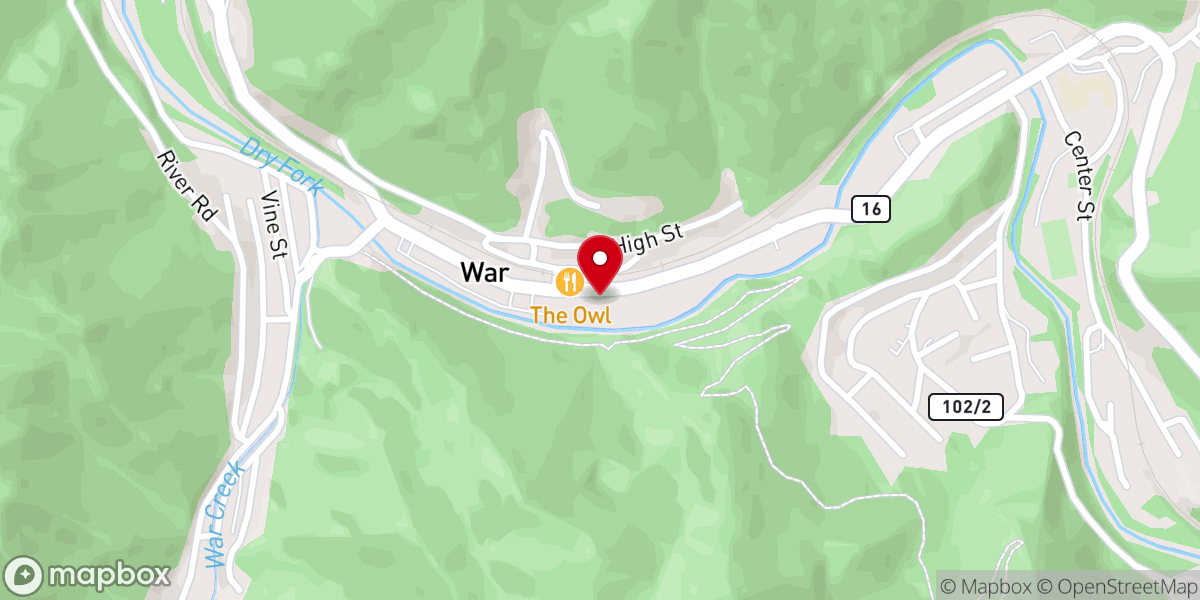 Map showing location of War United Methodist Church