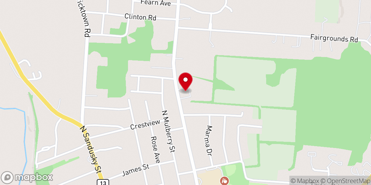 Map showing location of Faith Lutheran Church