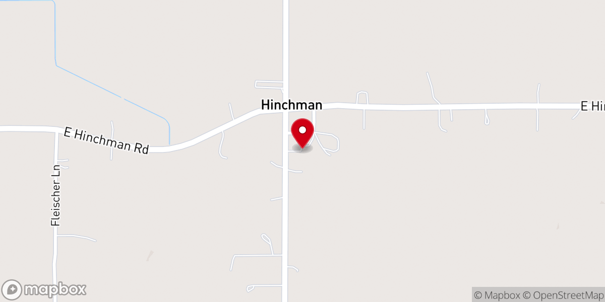 Map showing location of Hinchman Church Community Center