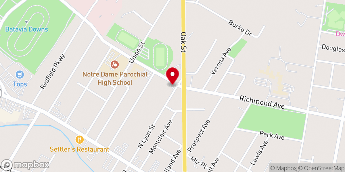 Map showing location of Christ Church Batavia