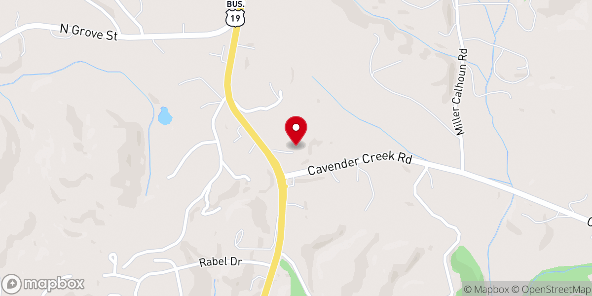 Map showing location of Bethel Tabernacle Baptist Church