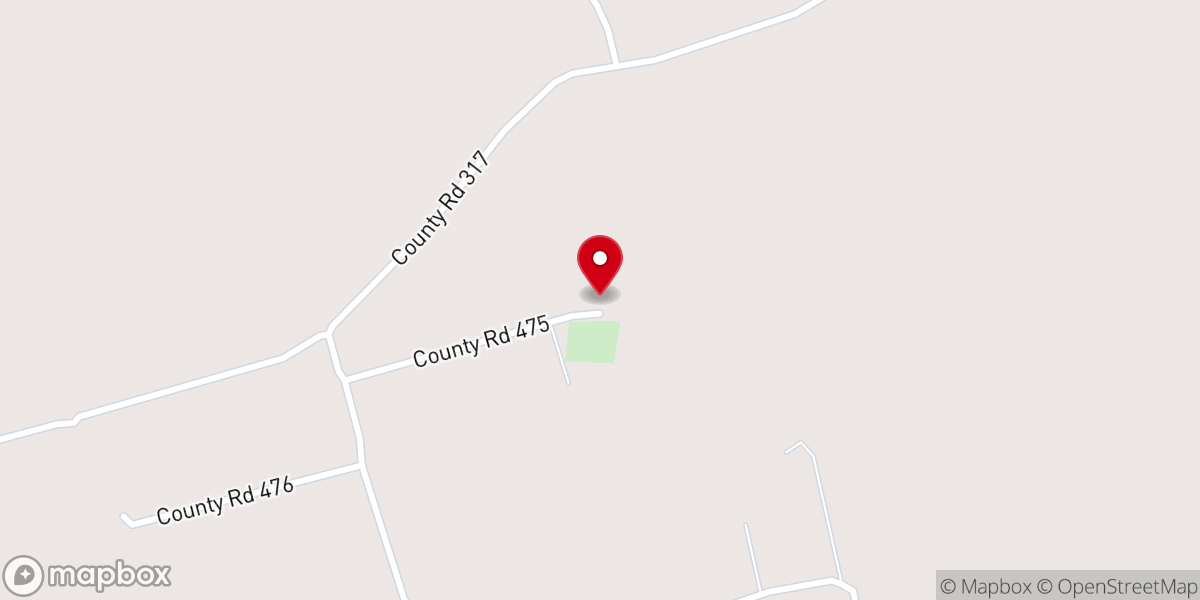 Map showing location of Bulah Springs Church