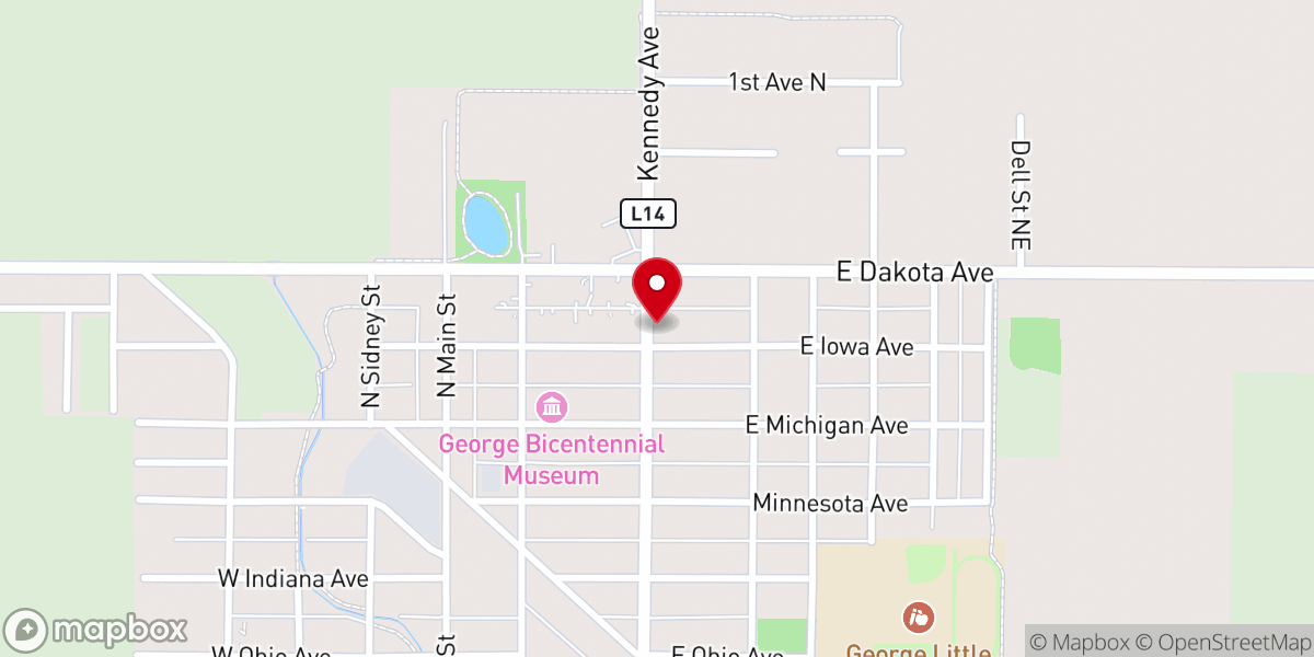 Map showing location of Ebenezer Presbyterian Church