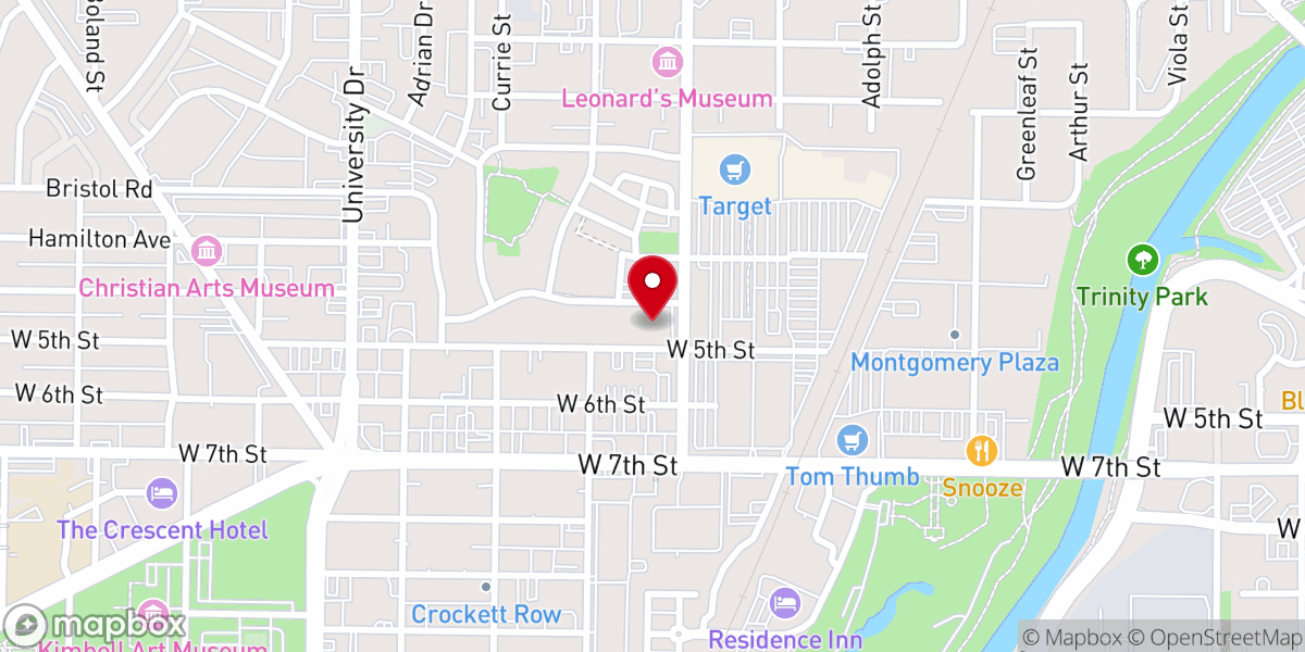 Map showing location of Fellowship Church - Fort Worth Campus