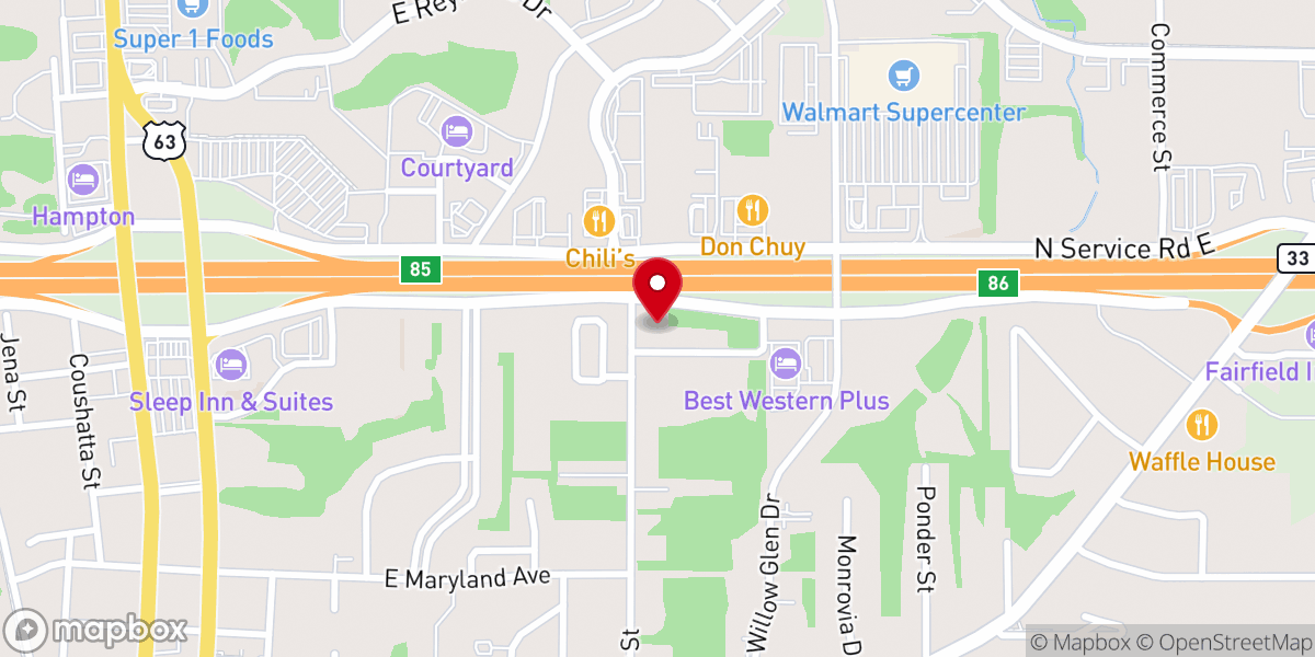 Map showing location of Crosspoint Community Church of the Nazarene