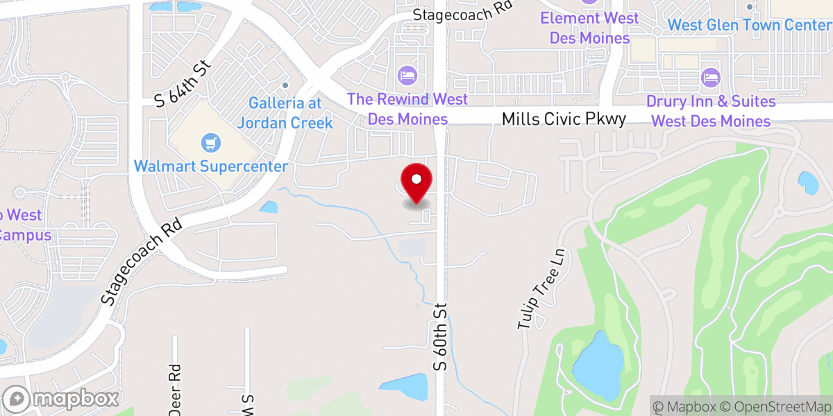 Map showing location of West Des Moines Calvary Baptist Church