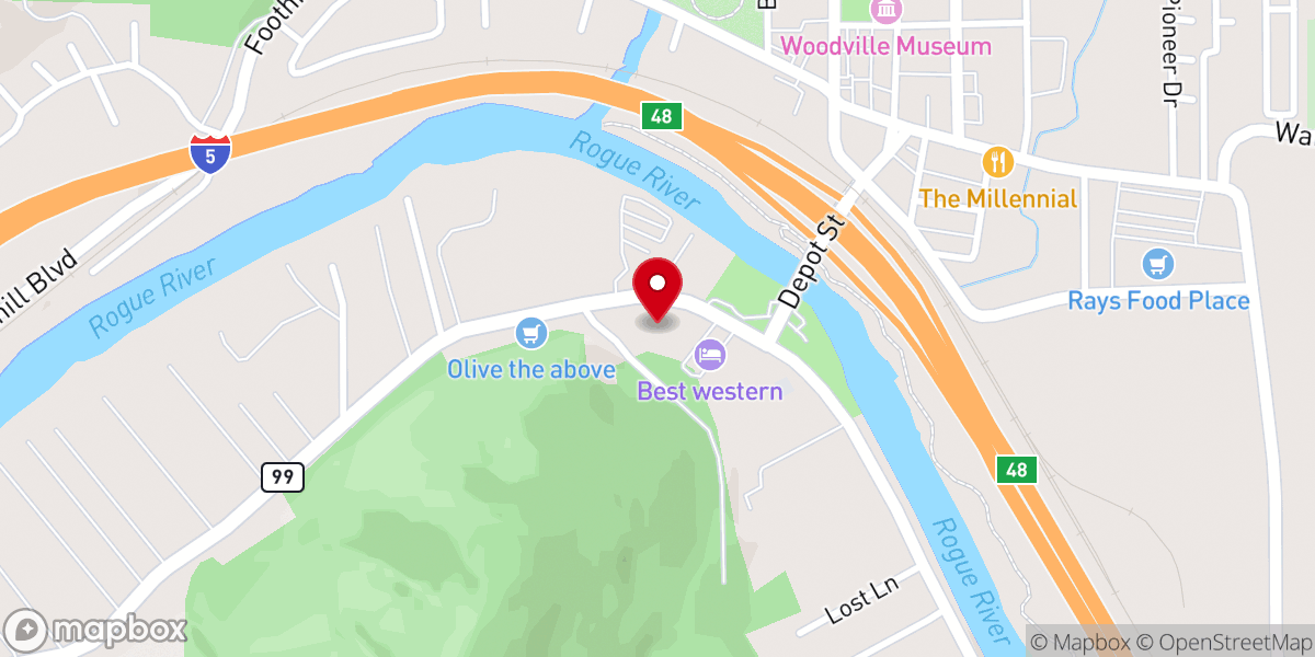Map showing location of River Valley Church - Rogue River Campus