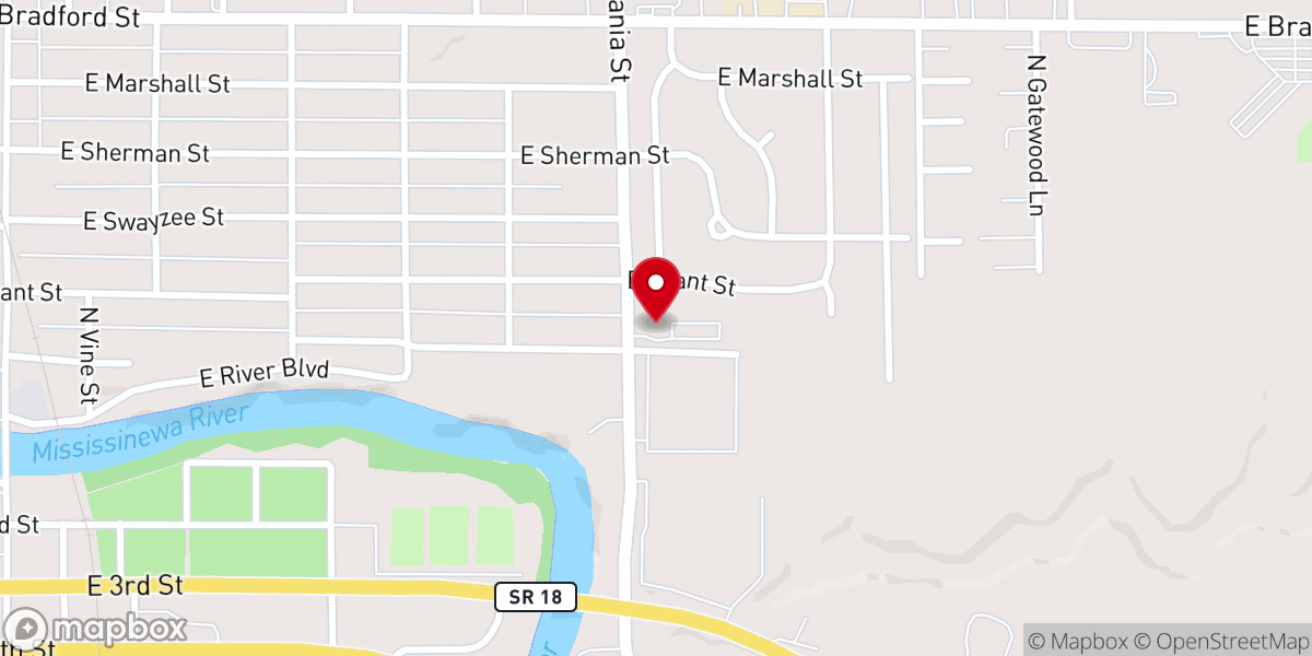 Map showing location of Unity Christian Church of Marion
