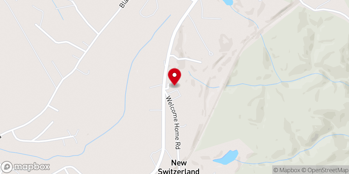 Map showing location of Welcome Home Baptist Church
